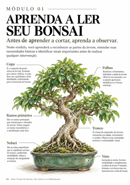 Página do guia: Módulo 1: aprenda a ler o seu bonsai